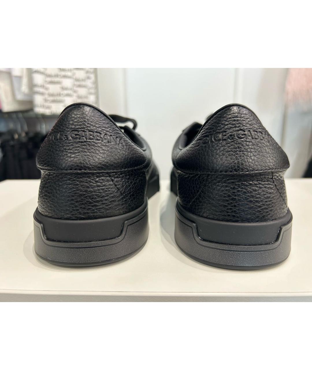 DOLCE&GABBANA Черные кожаные низкие кроссовки / кеды, фото 4