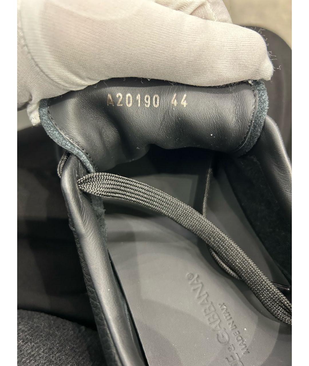 DOLCE&GABBANA Черные кожаные низкие кроссовки / кеды, фото 8