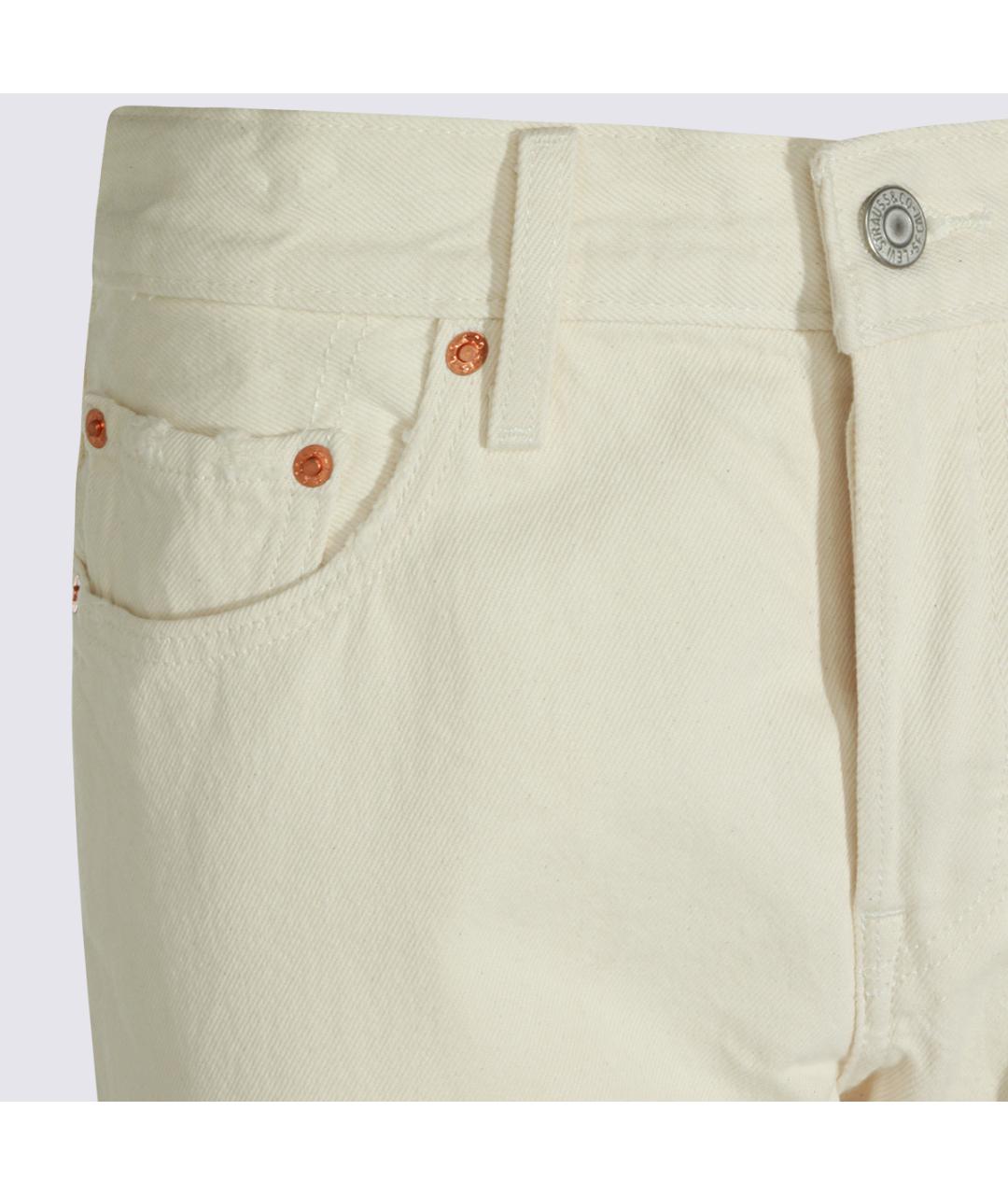 LEVI'S Бежевые хлопковые прямые джинсы, фото 3