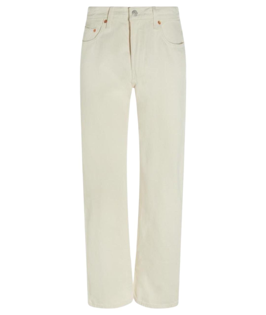 LEVI'S Бежевые хлопковые прямые джинсы, фото 1
