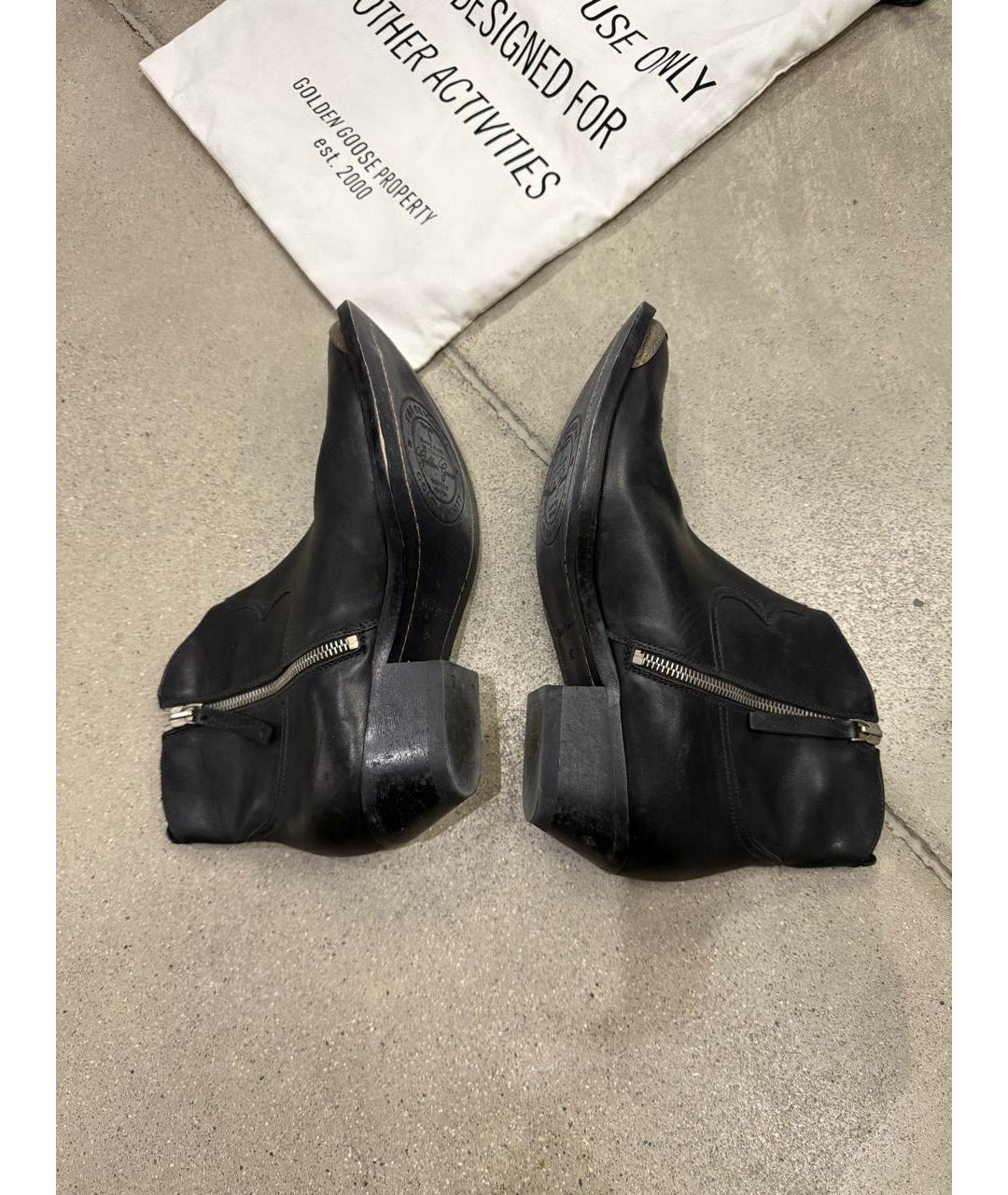 GOLDEN GOOSE DELUXE BRAND Черные кожаные ботильоны, фото 3