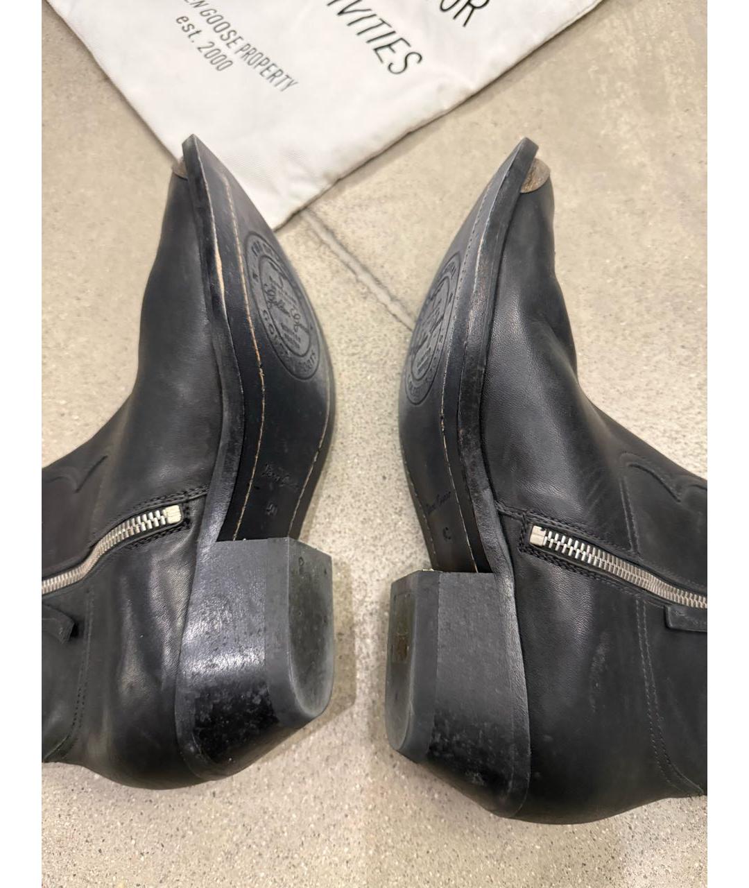 GOLDEN GOOSE DELUXE BRAND Черные кожаные ботильоны, фото 5