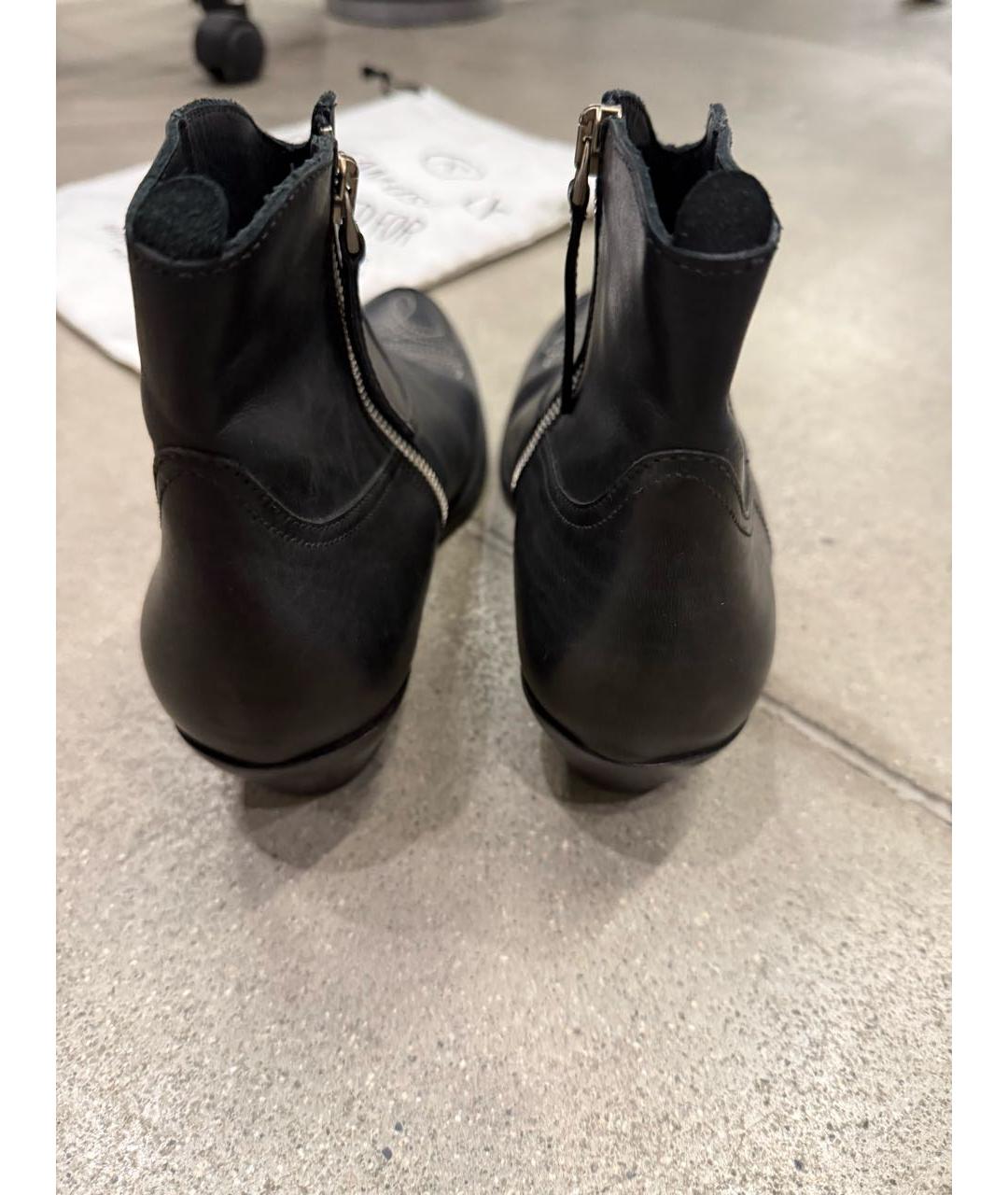 GOLDEN GOOSE DELUXE BRAND Черные кожаные ботильоны, фото 4