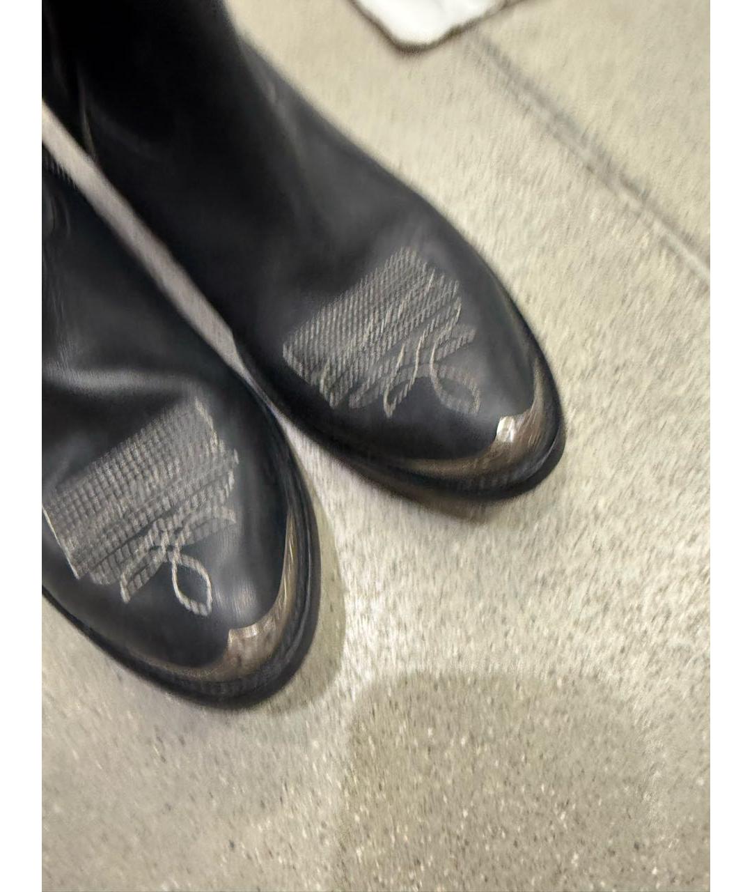 GOLDEN GOOSE DELUXE BRAND Черные кожаные ботильоны, фото 7