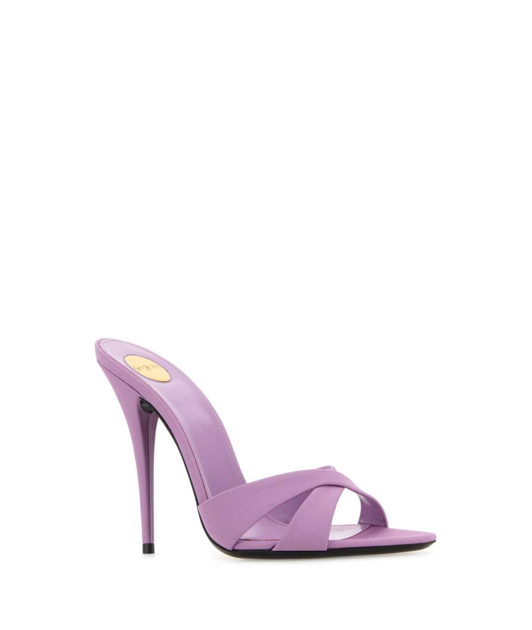 SAINT LAURENT Фиолетовые текстильные мюли, фото 2