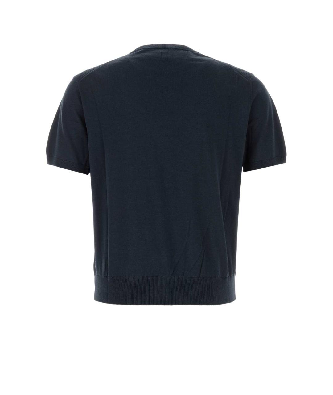 CANALI Темно-синяя хлопковая футболка, фото 2