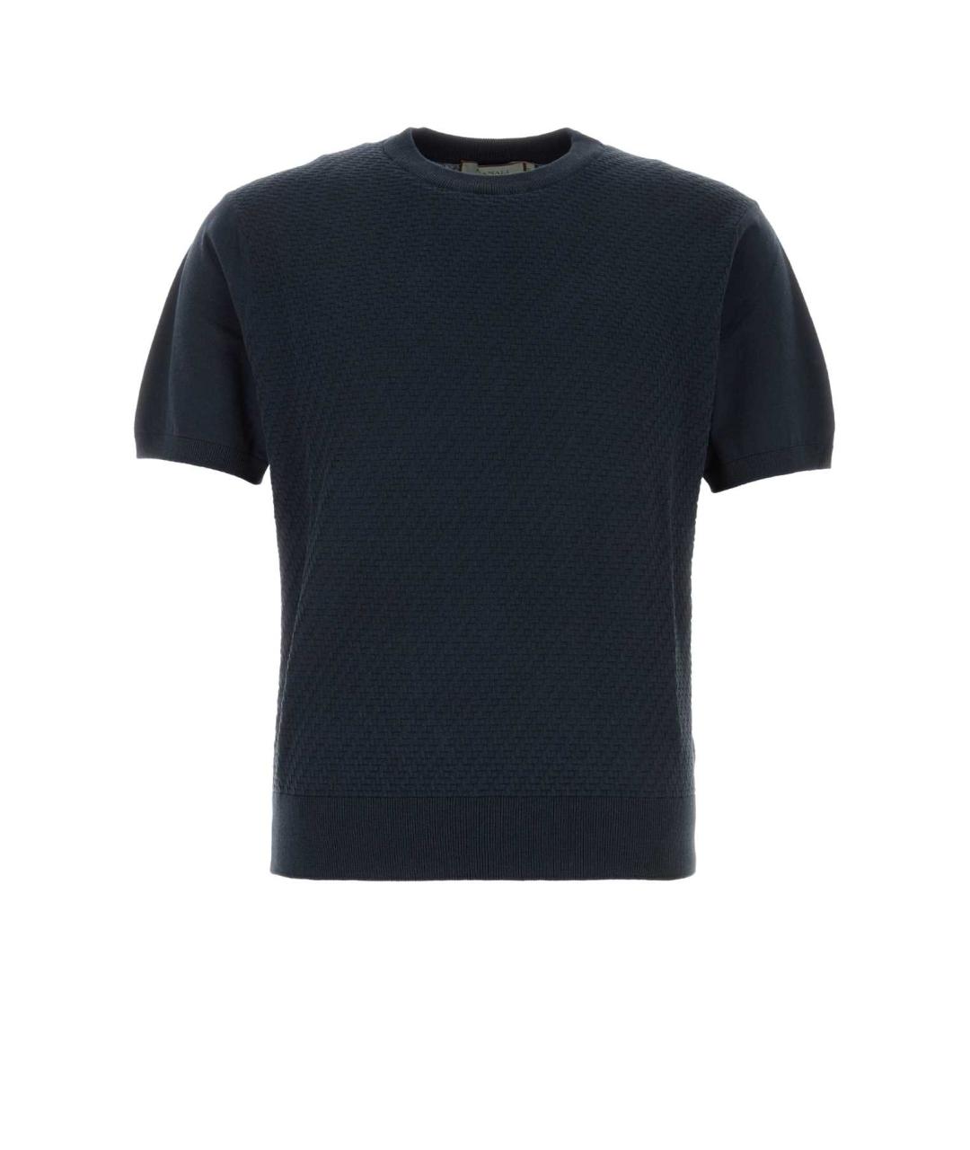 CANALI Темно-синяя хлопковая футболка, фото 1