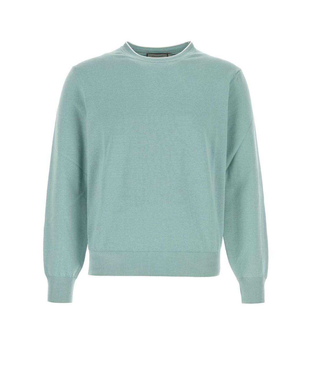 CANALI Голубой хлопковый джемпер / свитер, фото 1