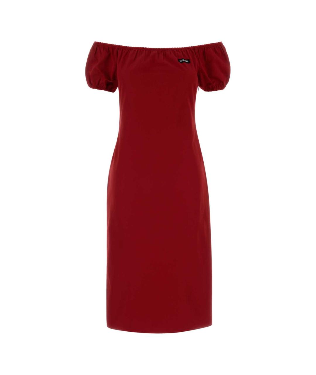 MIU MIU Красное хлопковое повседневное платье, фото 1