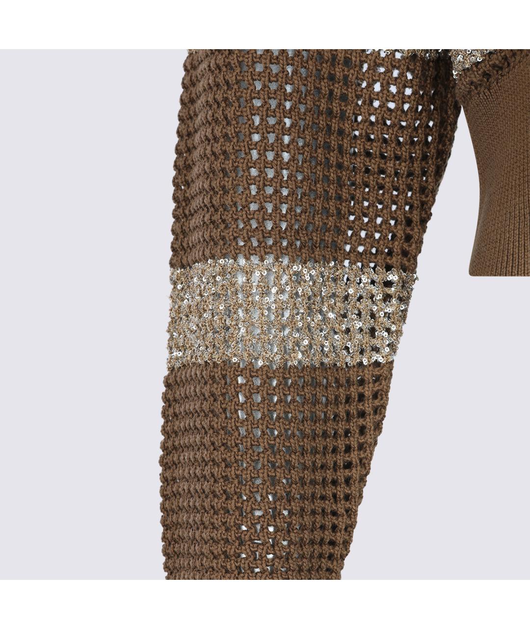 BRUNELLO CUCINELLI Коричневый хлопковый кардиган, фото 4