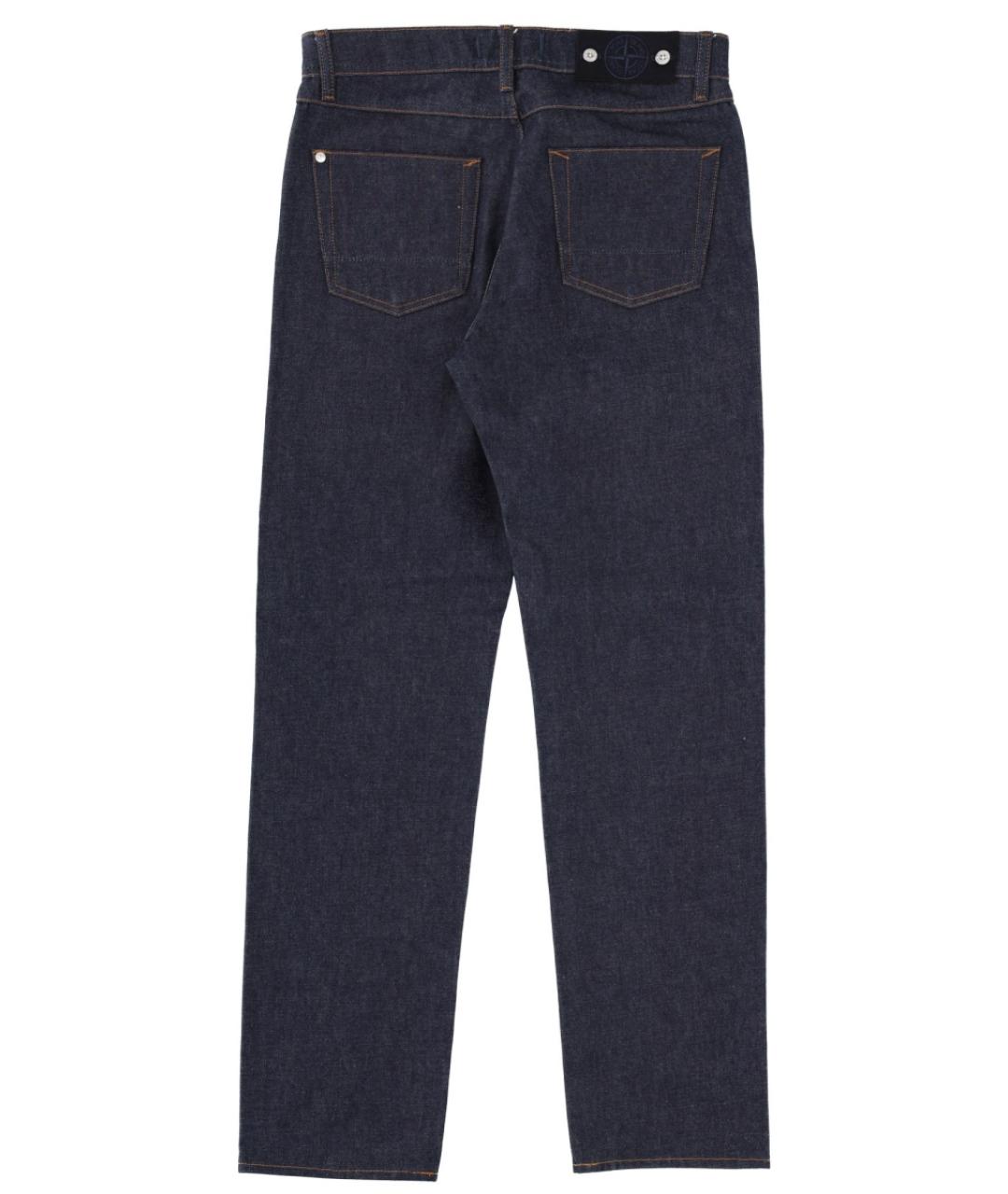 STONE ISLAND Темно-синие хлопковые прямые джинсы, фото 2