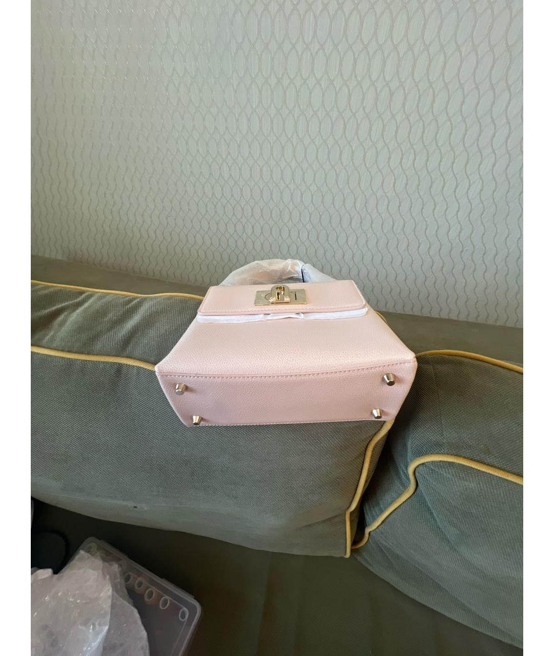 FURLA Розовая кожаная сумка с короткими ручками, фото 4