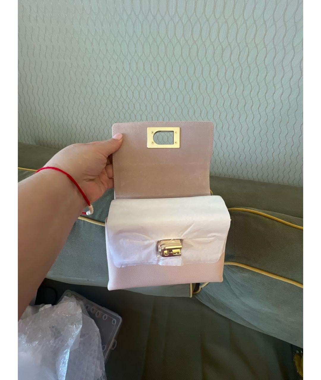 FURLA Розовая кожаная сумка с короткими ручками, фото 5