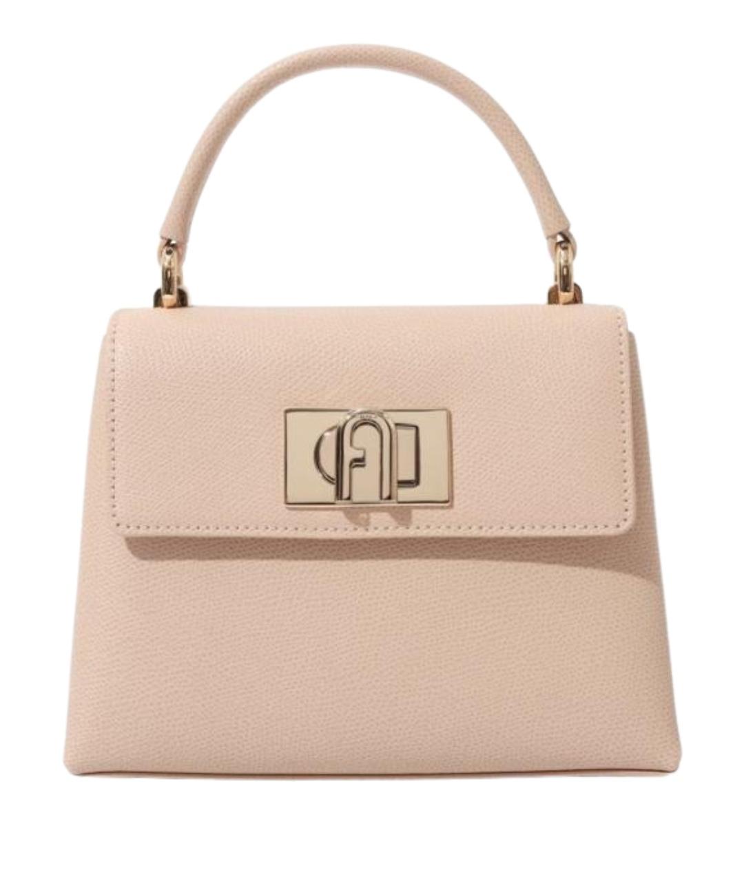 FURLA Розовая кожаная сумка с короткими ручками, фото 1