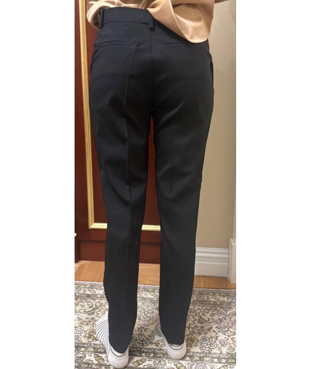 VERSACE Черные шерстяные прямые брюки, фото 2