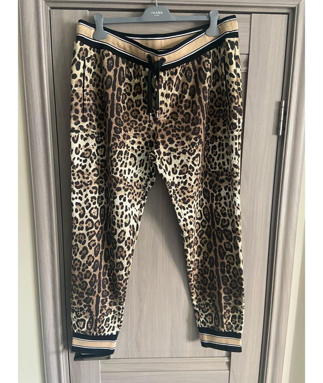 DOLCE&GABBANA Мульти хлопко-эластановые повседневные брюки, фото 2