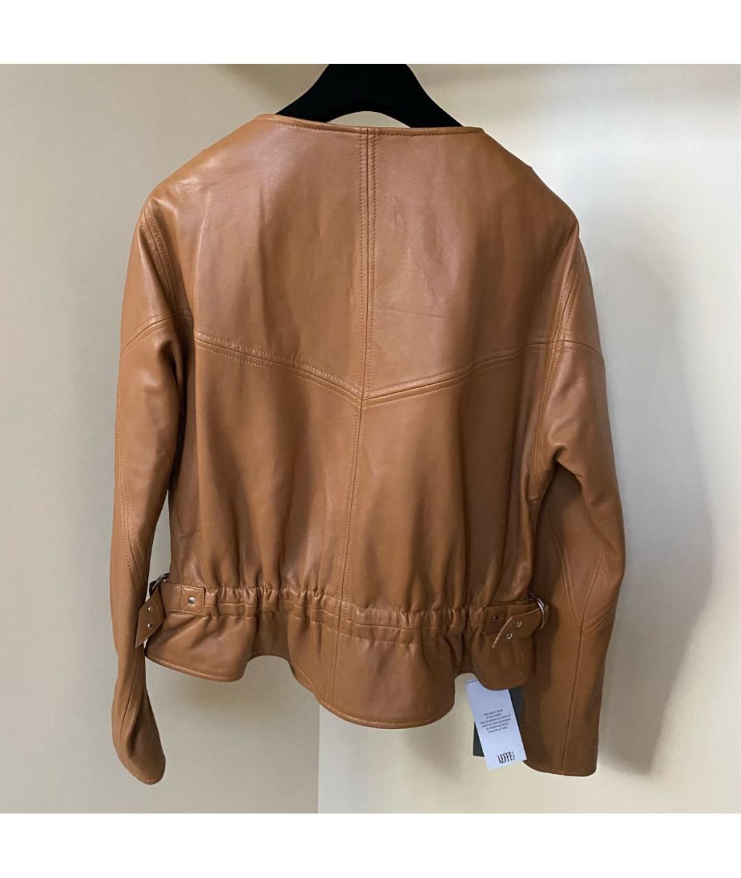 ALBERTA FERRETTI Коричневая кожаная куртка, фото 7