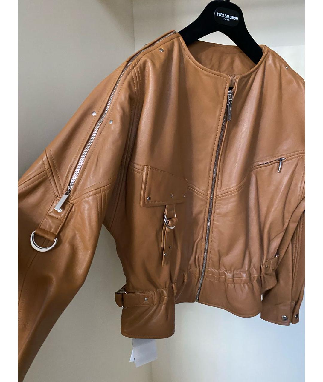 ALBERTA FERRETTI Коричневая кожаная куртка, фото 6