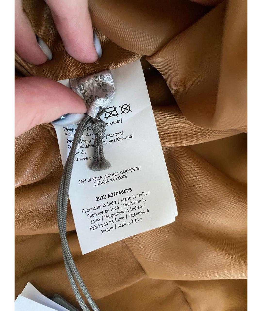 ALBERTA FERRETTI Коричневая кожаная куртка, фото 8