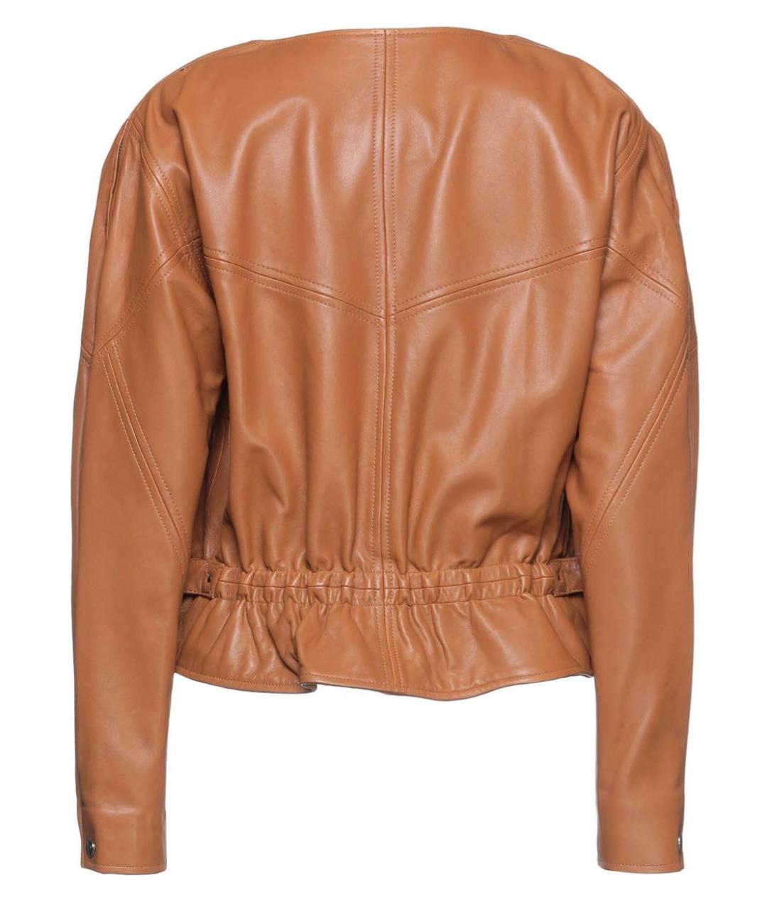 ALBERTA FERRETTI Коричневая кожаная куртка, фото 2