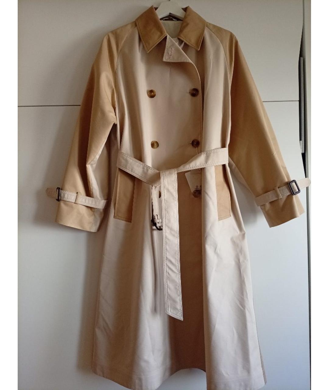WEEKEND MAX MARA Бежевый хлопковый тренч/плащ, фото 10