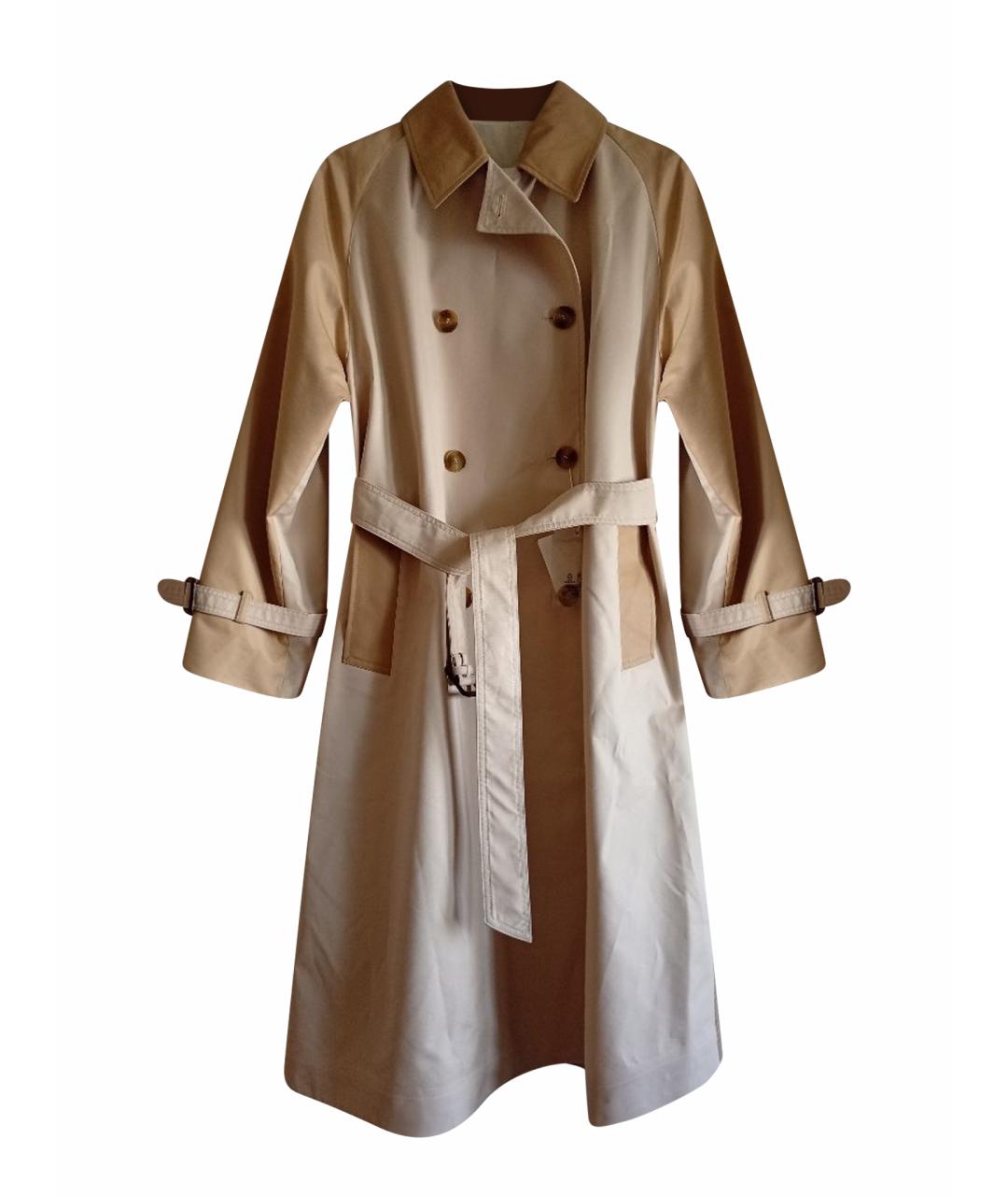 WEEKEND MAX MARA Бежевый хлопковый тренч/плащ, фото 1
