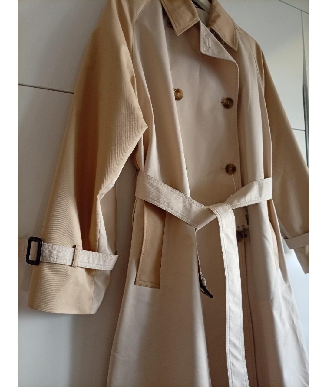 WEEKEND MAX MARA Бежевый хлопковый тренч/плащ, фото 9