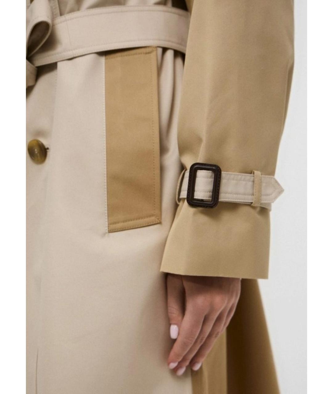 WEEKEND MAX MARA Бежевый хлопковый тренч/плащ, фото 8