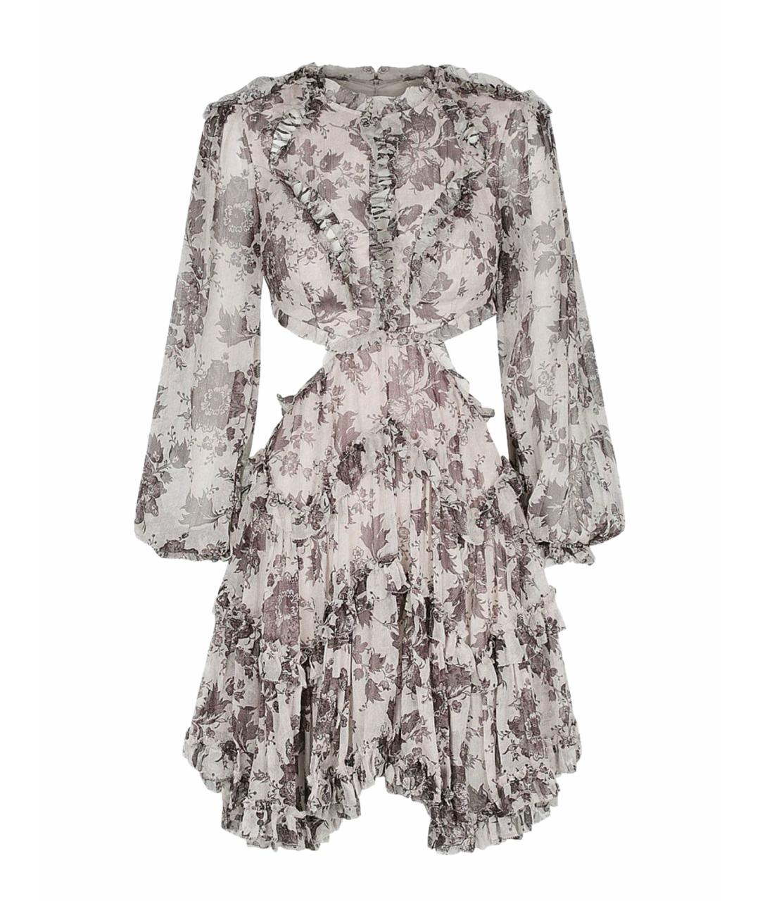 ZIMMERMANN Серое полиэстеровое коктейльное платье, фото 1