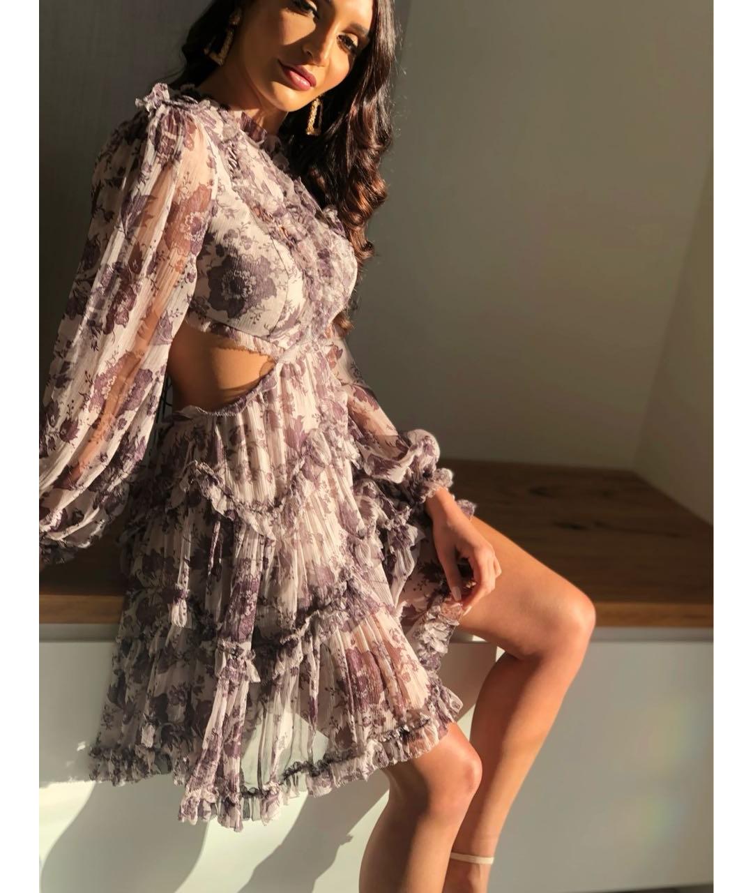 ZIMMERMANN Серое полиэстеровое коктейльное платье, фото 4