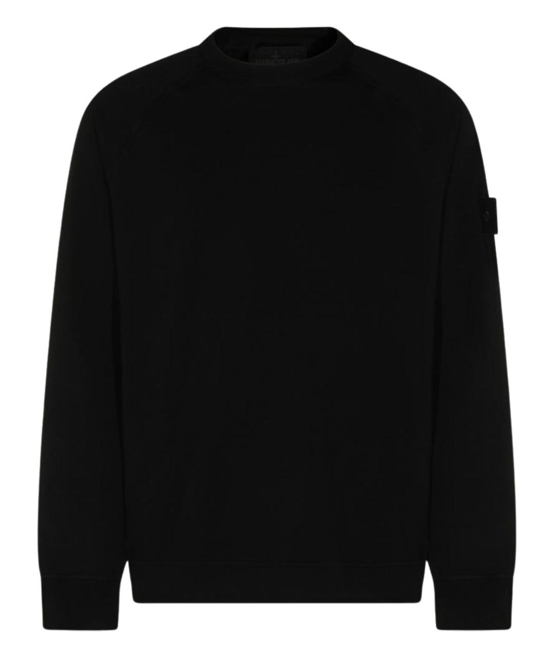 STONE ISLAND Черный хлопковый джемпер / свитер, фото 1