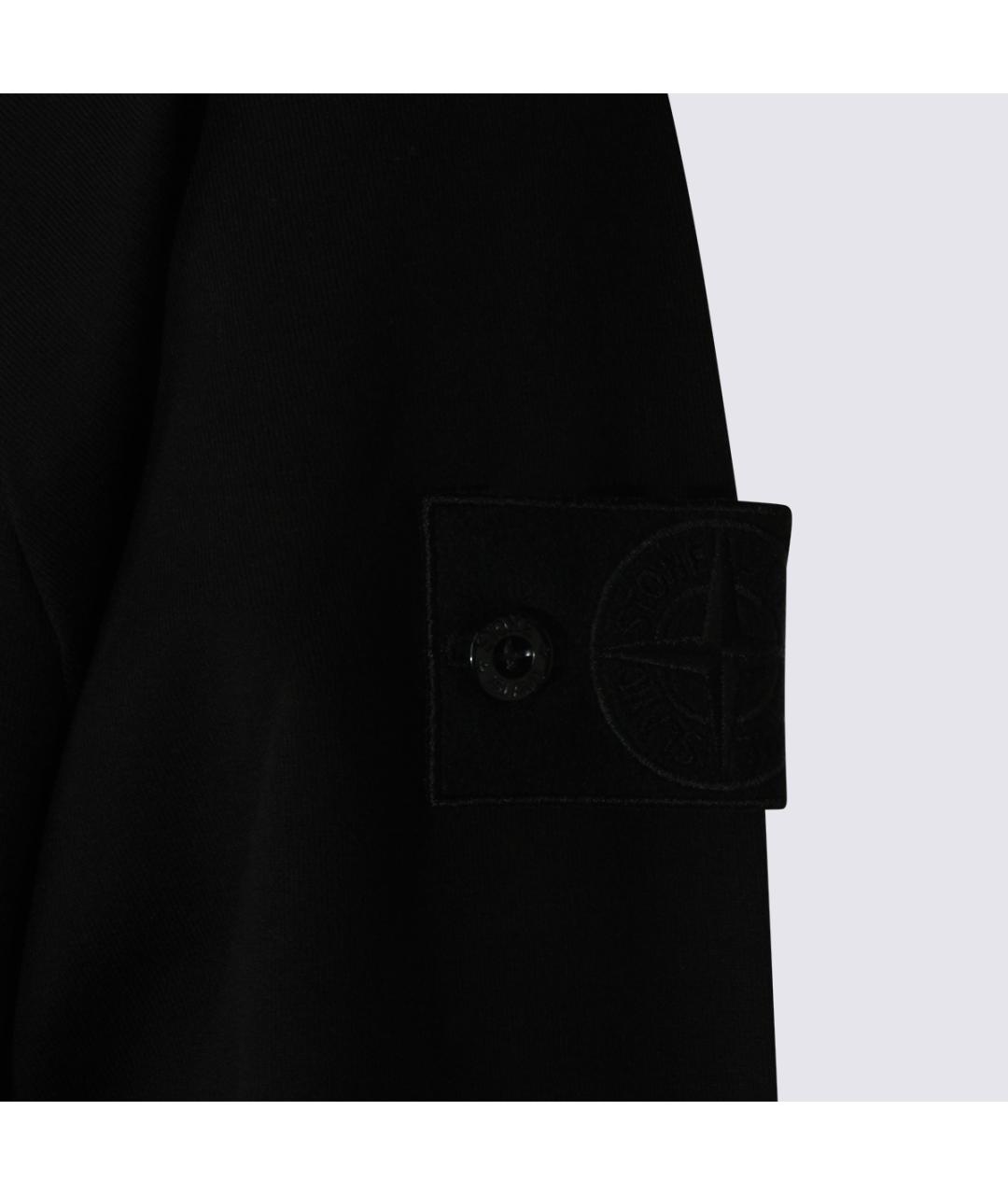 STONE ISLAND Черный хлопковый джемпер / свитер, фото 3