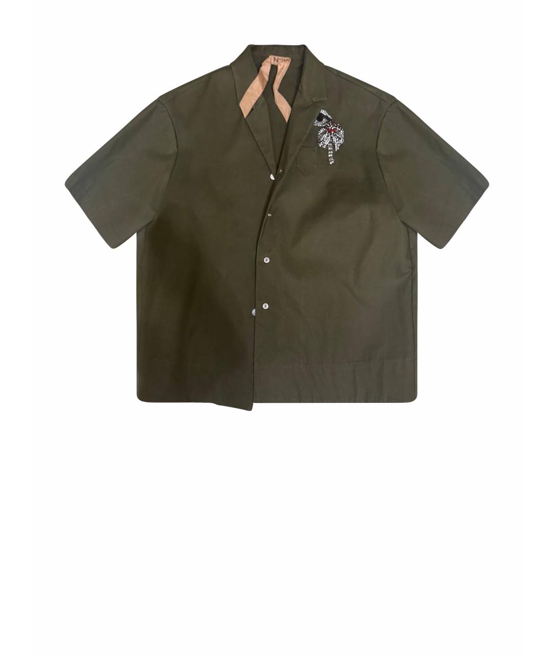 NO. 21 Хаки хлопковая рубашка, фото 1