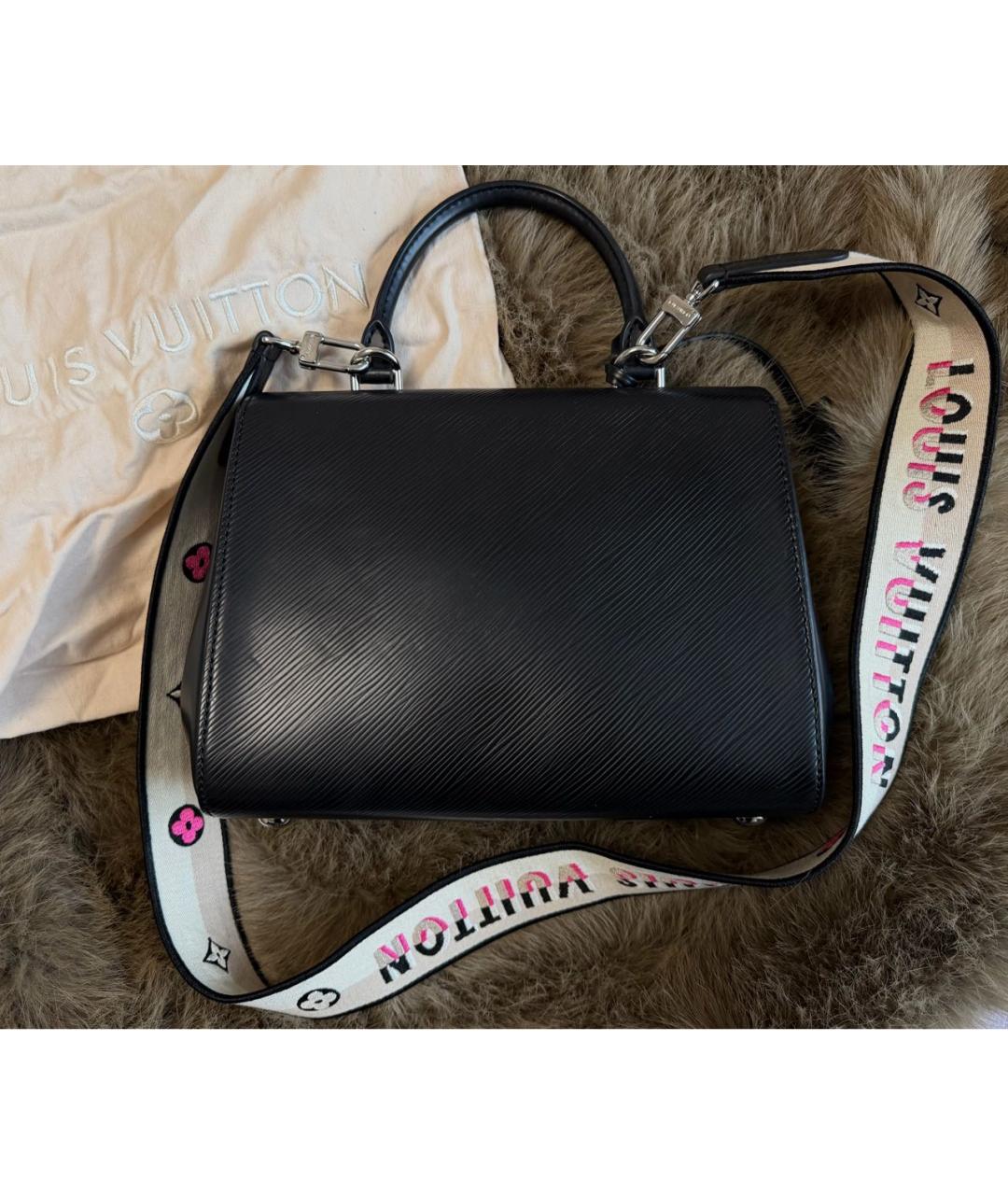 LOUIS VUITTON Черная кожаная сумка тоут, фото 3