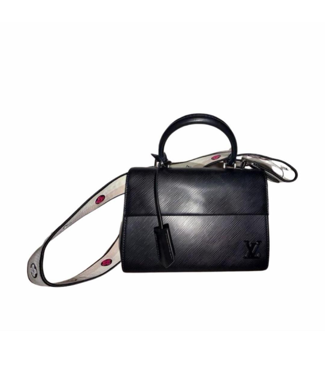 LOUIS VUITTON Черная кожаная сумка тоут, фото 7