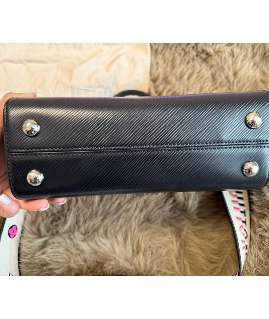 LOUIS VUITTON Черная кожаная сумка тоут, фото 5