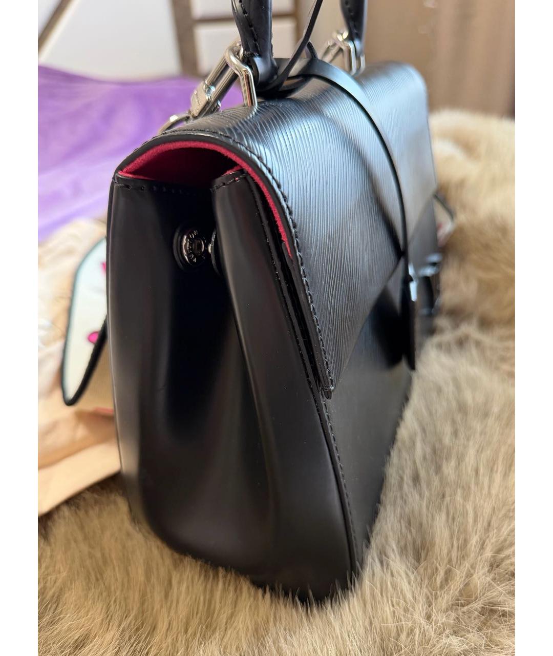 LOUIS VUITTON Черная кожаная сумка тоут, фото 2