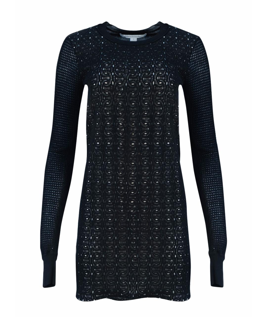 DIANE VON FURSTENBERG Черное вискозное повседневное платье, фото 1