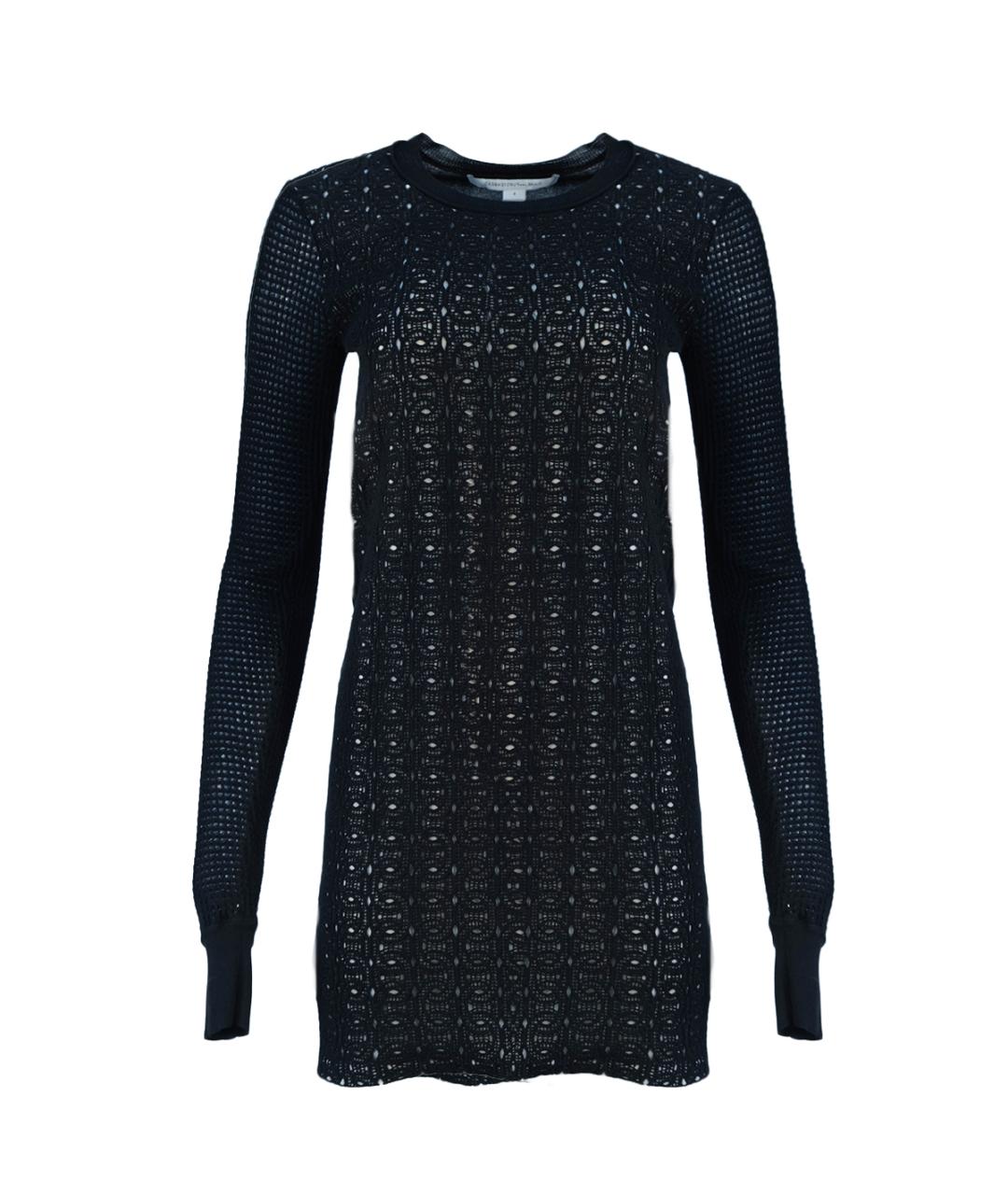 DIANE VON FURSTENBERG Черное вискозное повседневное платье, фото 6