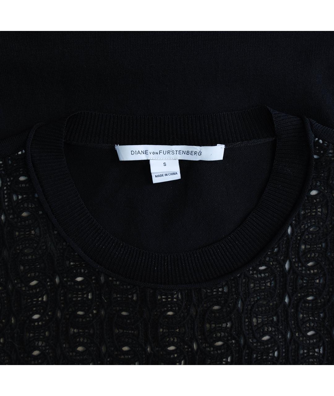 DIANE VON FURSTENBERG Черное вискозное повседневное платье, фото 3