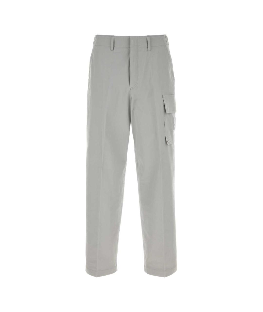 FENDI Серые хлопковые повседневные брюки, фото 1