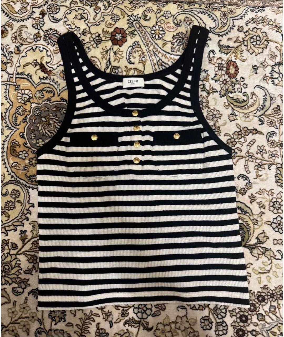 CELINE Белая хлопковая майка, фото 3