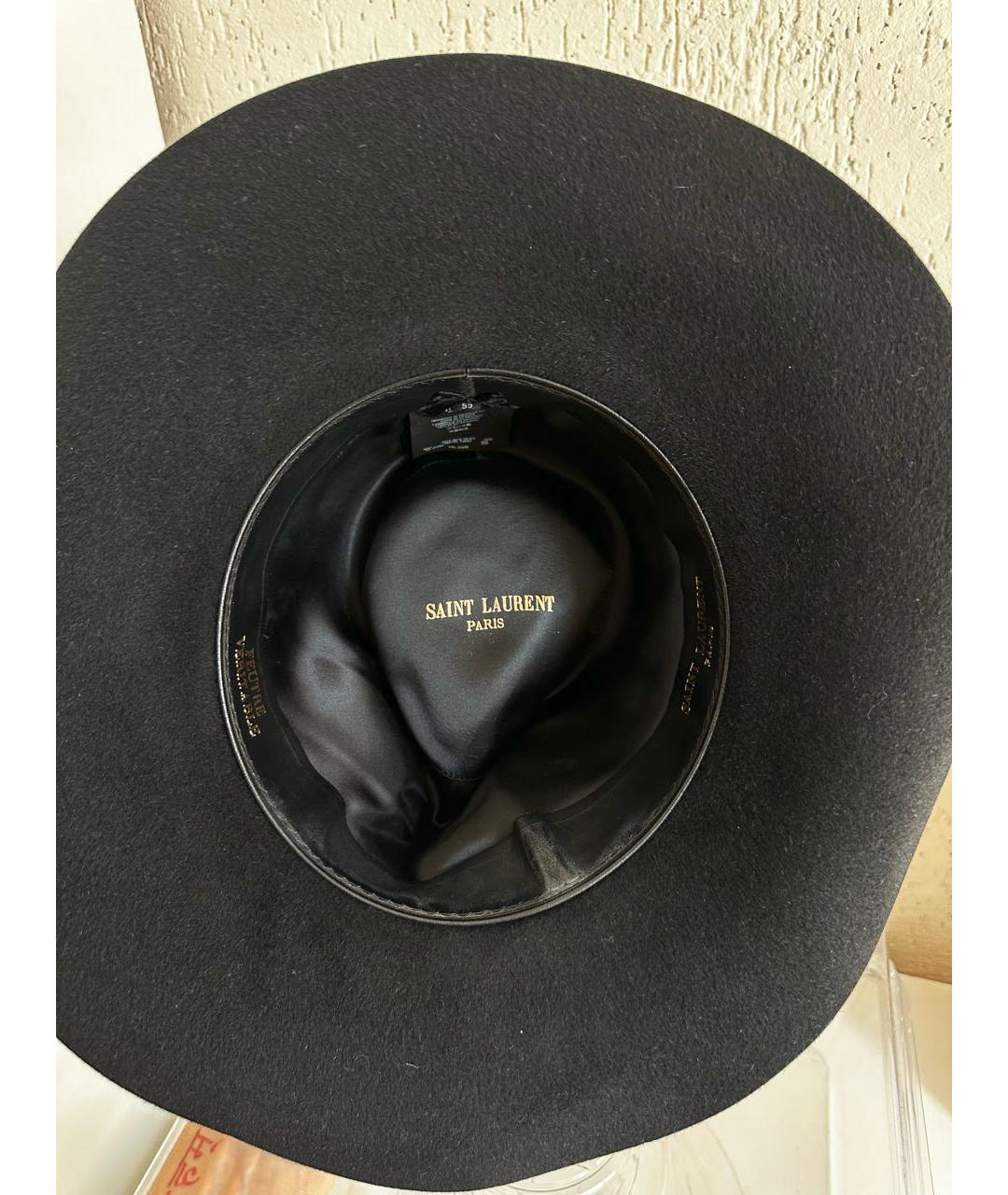 SAINT LAURENT Черная шляпа, фото 5