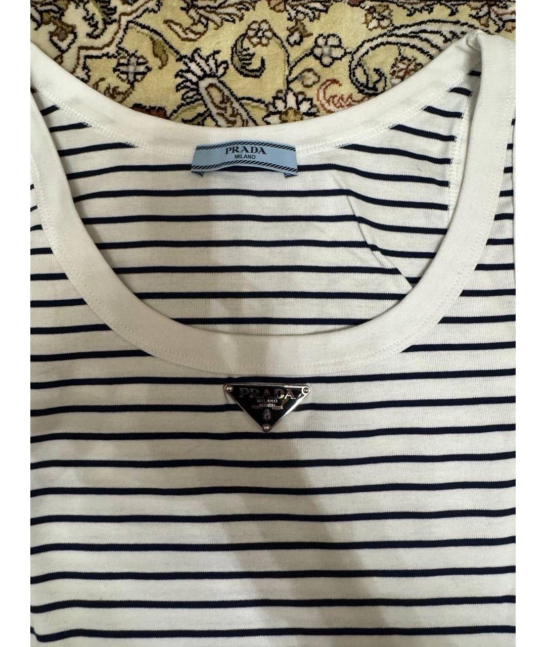 PRADA Белая хлопковая майка, фото 2