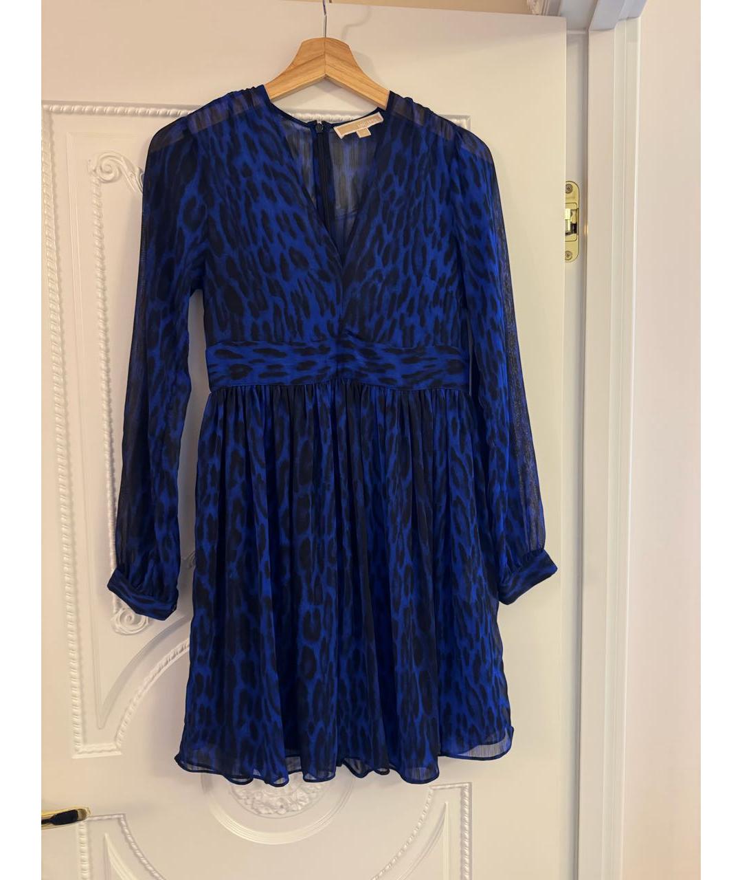 MICHAEL MICHAEL KORS Темно-синее полиэстеровое коктейльное платье, фото 4