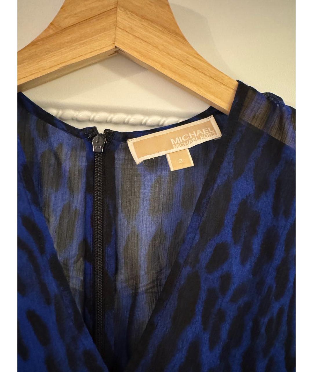 MICHAEL MICHAEL KORS Темно-синее полиэстеровое коктейльное платье, фото 3