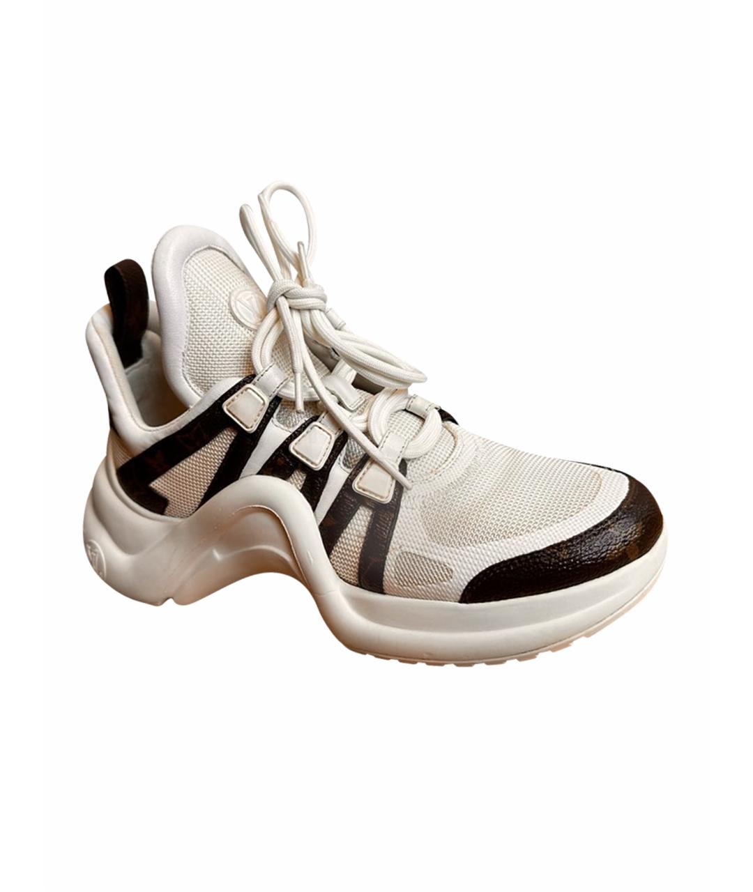 LOUIS VUITTON Белые кожаные кроссовки, фото 1