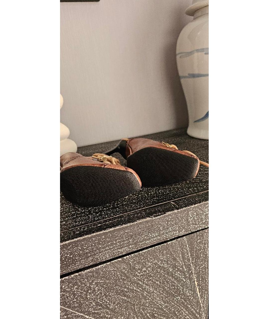 VIKTOR & ROLF Коричневые кожаные сабо, фото 7
