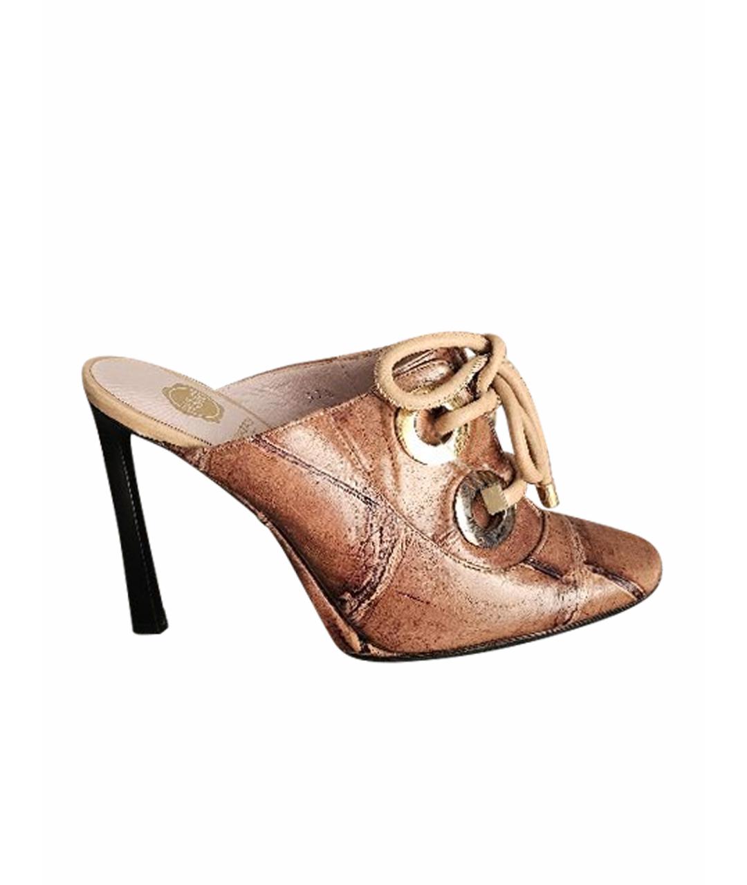 VIKTOR & ROLF Коричневые кожаные сабо, фото 1