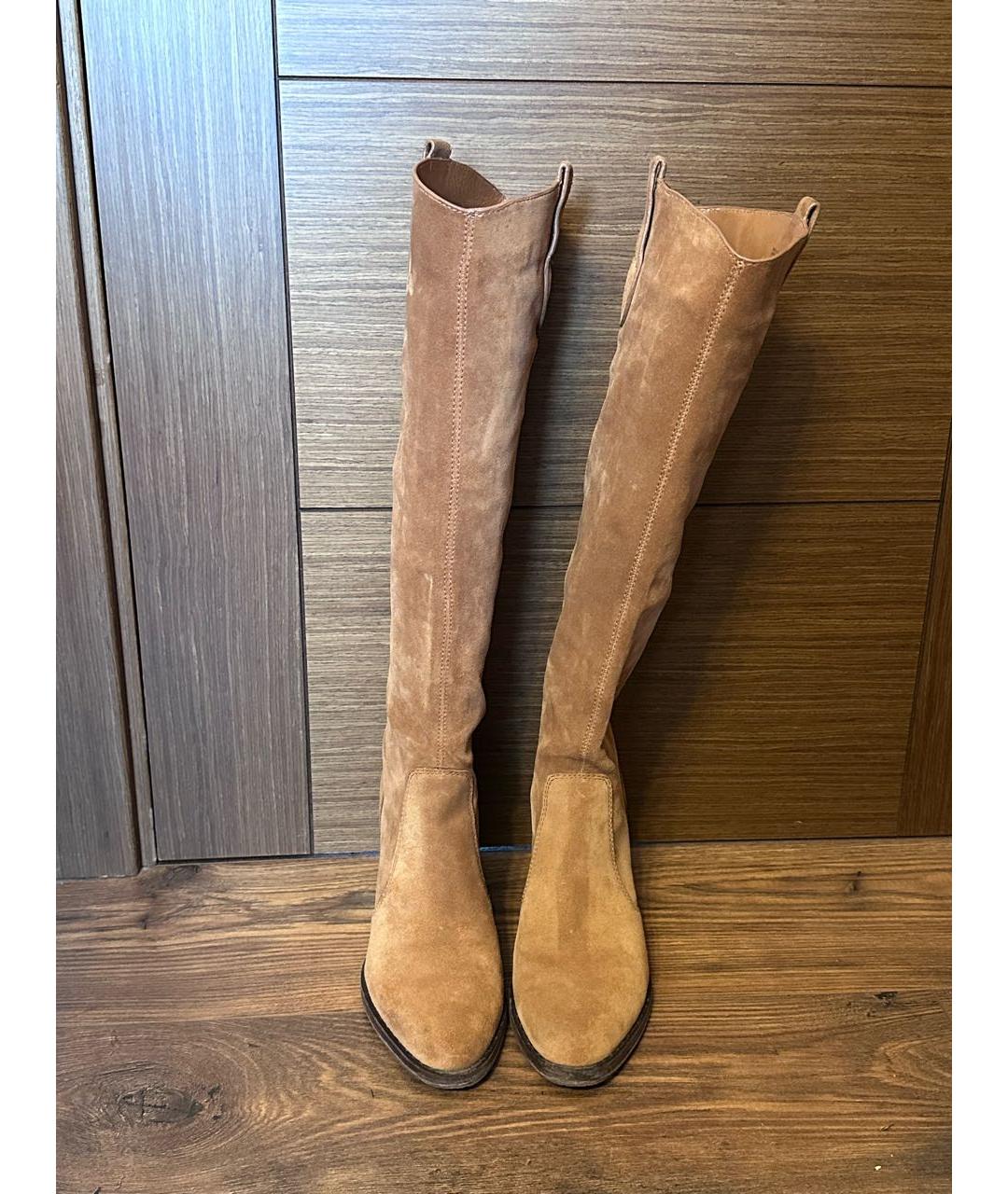 MICHAEL KORS Горчичные замшевые сапоги, фото 2